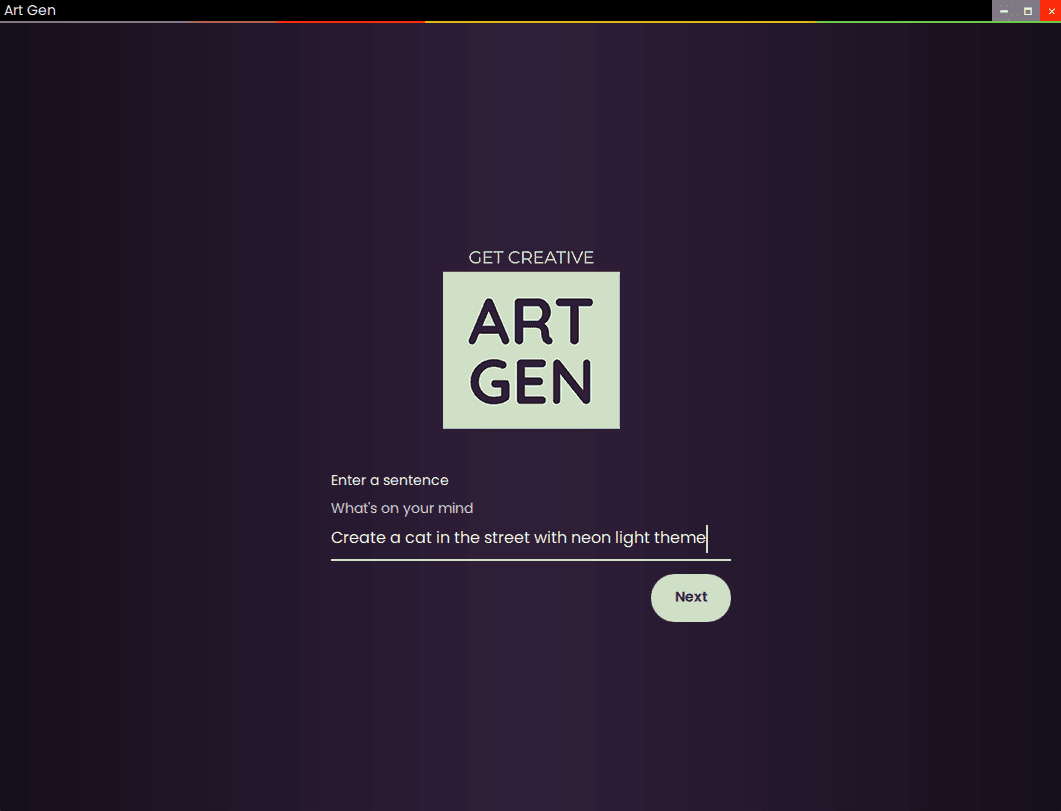 ArtGen application preview.