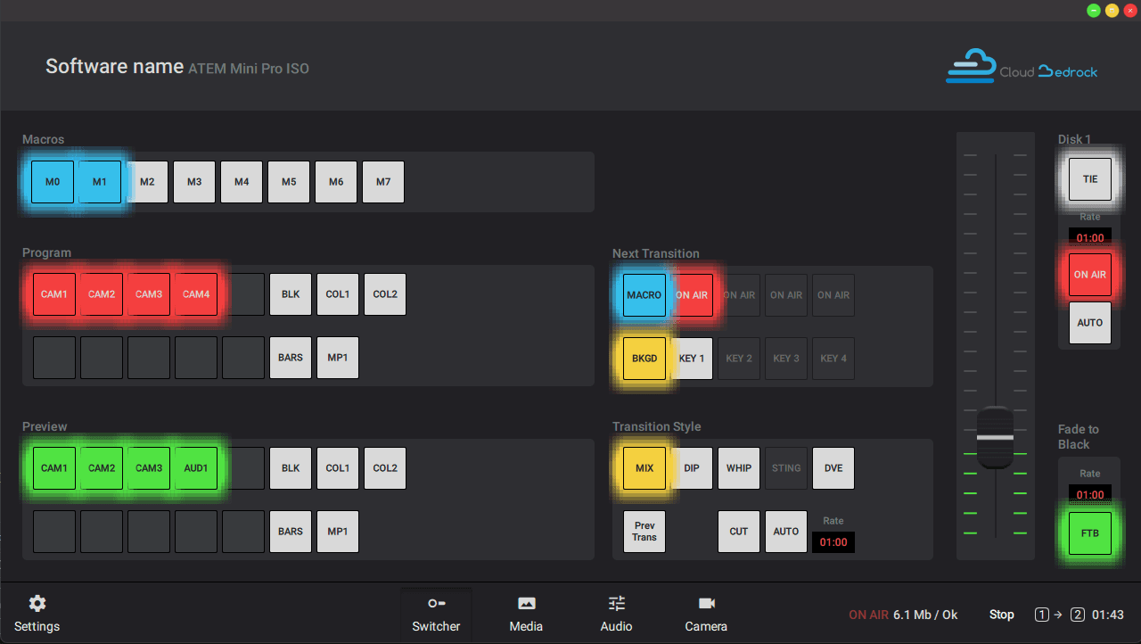 ATEM Mini Pro ISO application preview.