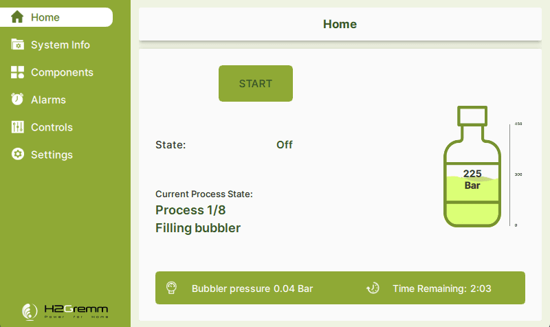 H2Gremm application preview.